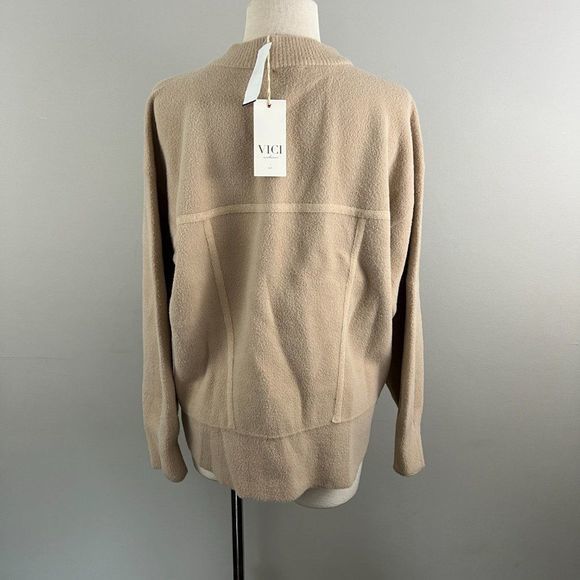 NWT VICI Nude Tan‎ Snap Button Down Jacket (M) - Picture 5 of 8